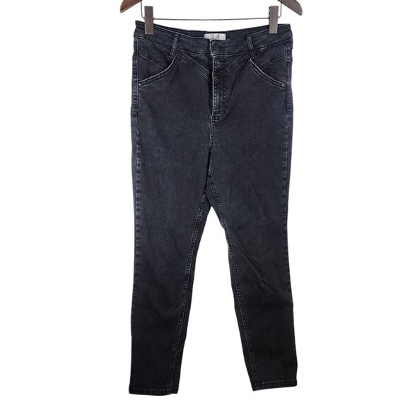 Free People We The Free Black Denim High-Waist‎ Skinny Jeans Womens Size 34 - Picture 1 of 11